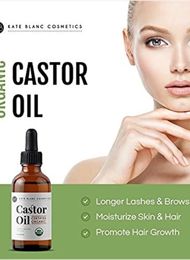 Kate Blanc Cosmetics Castor Oil Organic (2oz), 100% Pure, Cold Pressed, Hexane Free. Natural Oil for Hair, Eyelashes, Eyebrows. Skin Moisturizer with Starter Kit  - Image 5