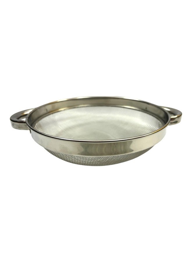 faas Stainless Steel Multi Purpose Puran Jali/Colander Strainer Drainer with Handle Use for Rice Fruits Vegetable Noodles Beans Grain suice Soup Filter Basket for Kitchen(Silver Pack of 1) (8.NO) - Image 1