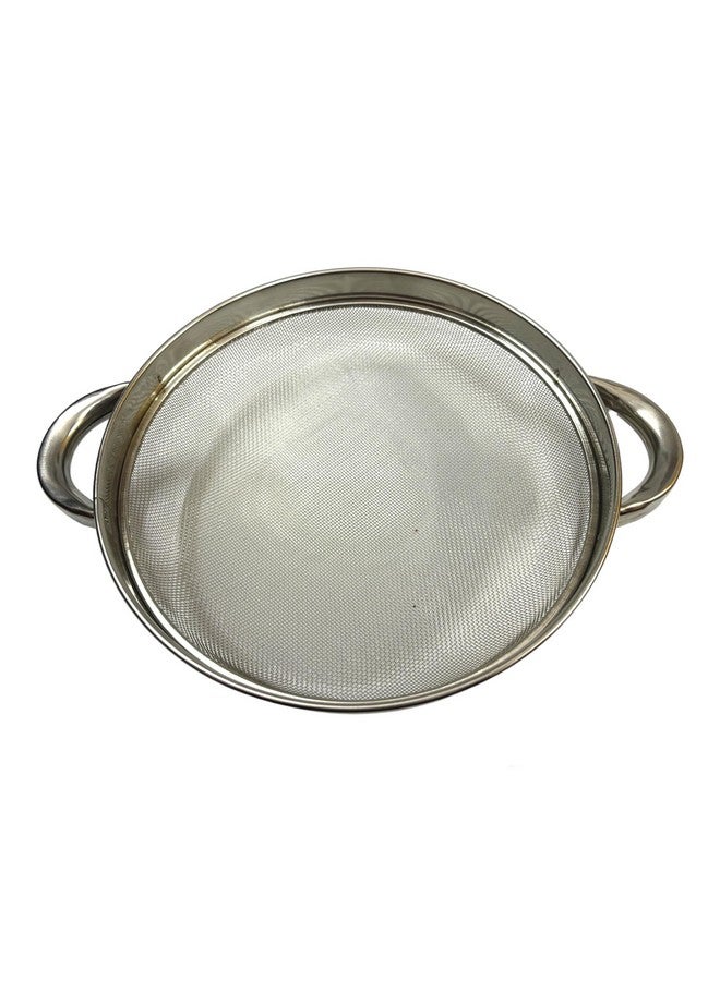 faas Stainless Steel Multi Purpose Puran Jali/Colander Strainer Drainer with Handle Use for Rice Fruits Vegetable Noodles Beans Grain suice Soup Filter Basket for Kitchen(Silver Pack of 1) (8.NO) - Image 2
