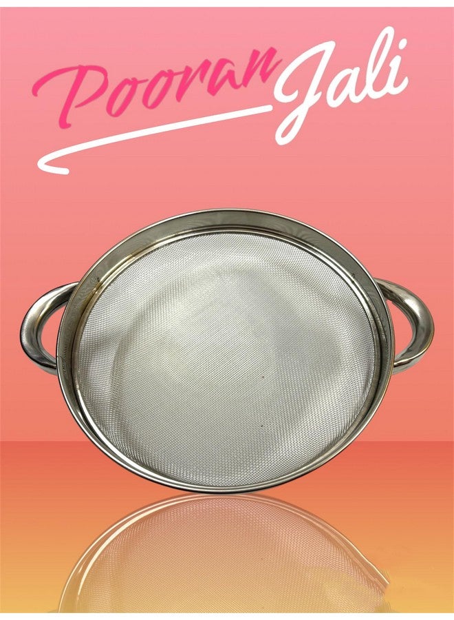 faas Stainless Steel Multi Purpose Puran Jali/Colander Strainer Drainer with Handle Use for Rice Fruits Vegetable Noodles Beans Grain suice Soup Filter Basket for Kitchen(Silver Pack of 1) (8.NO) - Image 5