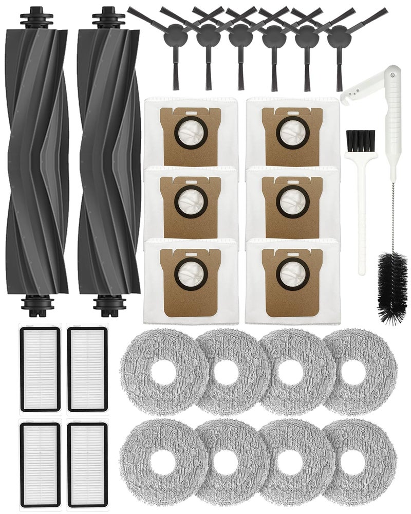 Yivy L20 UltraL20 Ultra CompleteL30 UltraL30 Ultra Complete Replacement Parts for Dreame Vacuum Cleaner Accessory Kit 2 Main Brushes 6 Side Brushes 4 HEPA Filters 6 Dust Bags 8 WipesYivy 28PCS - Image 2