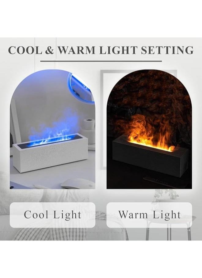 Flame Diffuser for Essential Oils with Aroma Humidifier, Air Essentials Fire Mist Ambientador, Flame Oil Diffuser, Volcano humidifier or Bonfire Diffuser with Flame humidifier (Black, 200ml)