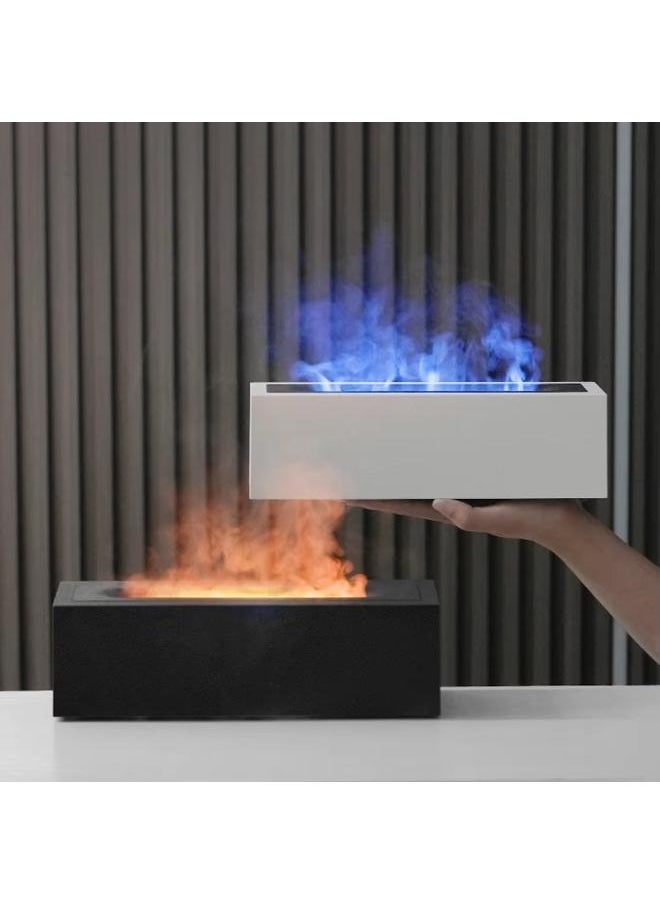 Flame Diffuser for Essential Oils with Aroma Humidifier, Air Essentials Fire Mist Ambientador, Flame Oil Diffuser, Volcano humidifier or Bonfire Diffuser with Flame humidifier (Black, 200ml)