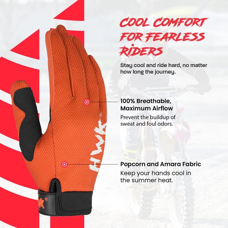 HWK Motorcycle Gloves for Men & Women - All-Purpose Motocross Riding Gloves - Image 4