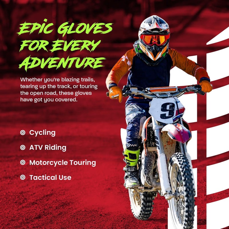 HWK Motorcycle Gloves for Men & Women - All-Purpose Motocross Riding Gloves - Image 5