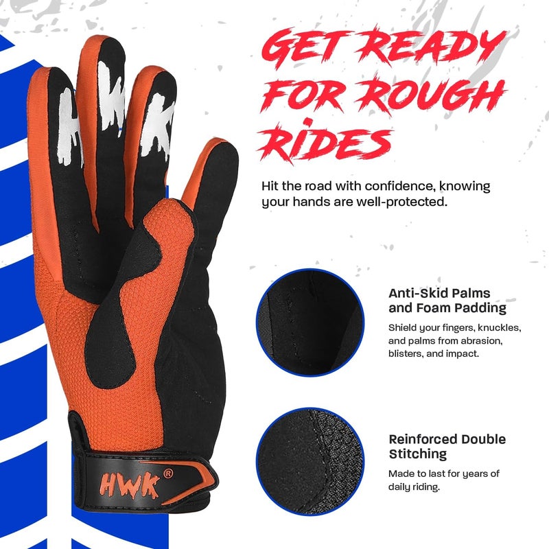 HWK Motorcycle Gloves for Men & Women - All-Purpose Motocross Riding Gloves - Image 2