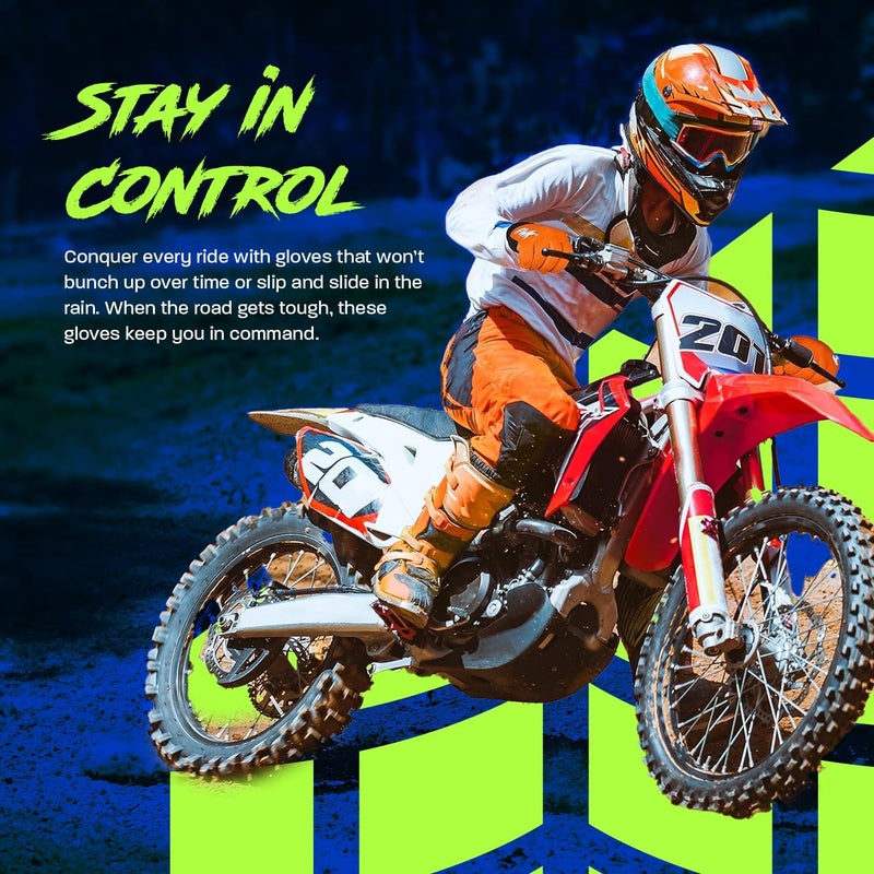 HWK Motorcycle Gloves for Men & Women - All-Purpose Motocross Riding Gloves - Image 3