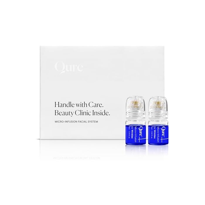 Qure Micro-Infusion System for Face - Blue Formula for All Skin Types, Easy 5min Skincare Facial Application - 1 Month Supply