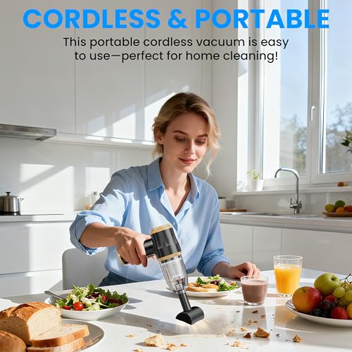 BELIBUY Mini Car Vacuum 15000Pa Portable Cordless Handheld Vacuum Cleaner and Air Duster with 2 Filter for Car, Sofa, Office, Pet, Home - Image 3