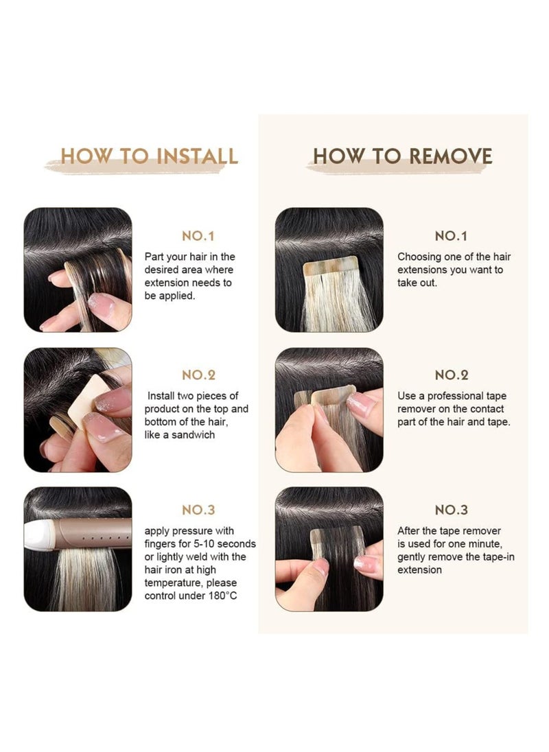 Estelle Invisible Tape in Hair Extensions Natural Human Hair Extensions 20 Pieces 50 Grams ,dark brown  - Image 5