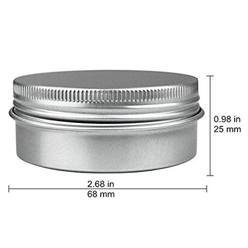 JOYWENG 24 Pack (2 Oz/60ml) Screw Top Round Aluminum Tin Cans, Metal Tin Storage Jar Containers with Screw Cap for Lip Balm, Cosmetic, Candles, Salve, Make Up, Eye Shadow, Powder, Tea - Image 2