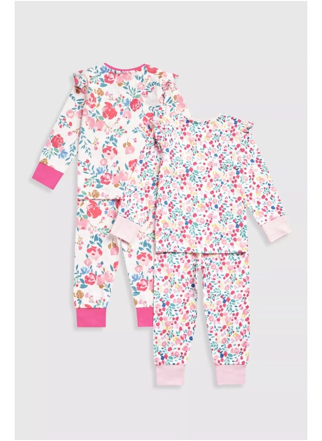 mothercare Ditsy Floral Pyjamas - 2 Pack  - Image 2