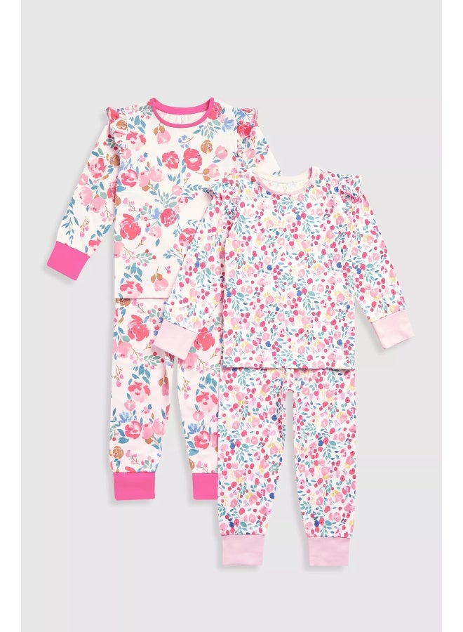 mothercare - Ditsy Floral Pyjamas - 2 Pack - Image 1