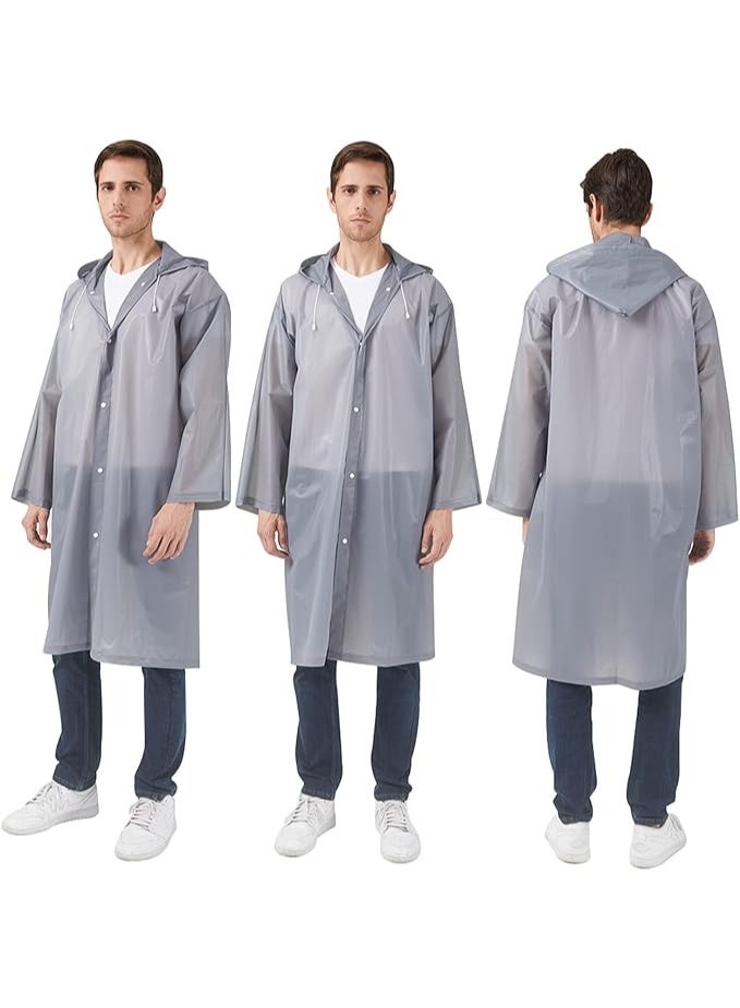 Rain Ponchos Raincoats for Adults Women, Reusable Rain Jacket Coats with Hood for Family Disney Park Travel 2 Pack - Image 5