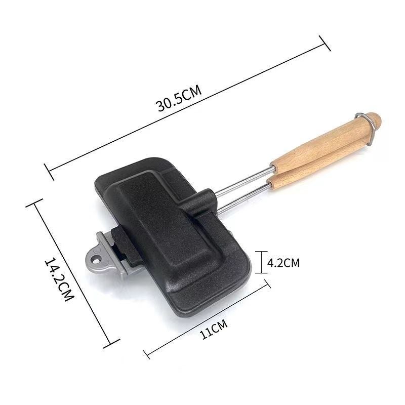 Double-Sided Sandwich Maker with Non-Stick Coating - Perfect for Toast, Breakfast & Outdoor Cooking - Image 1