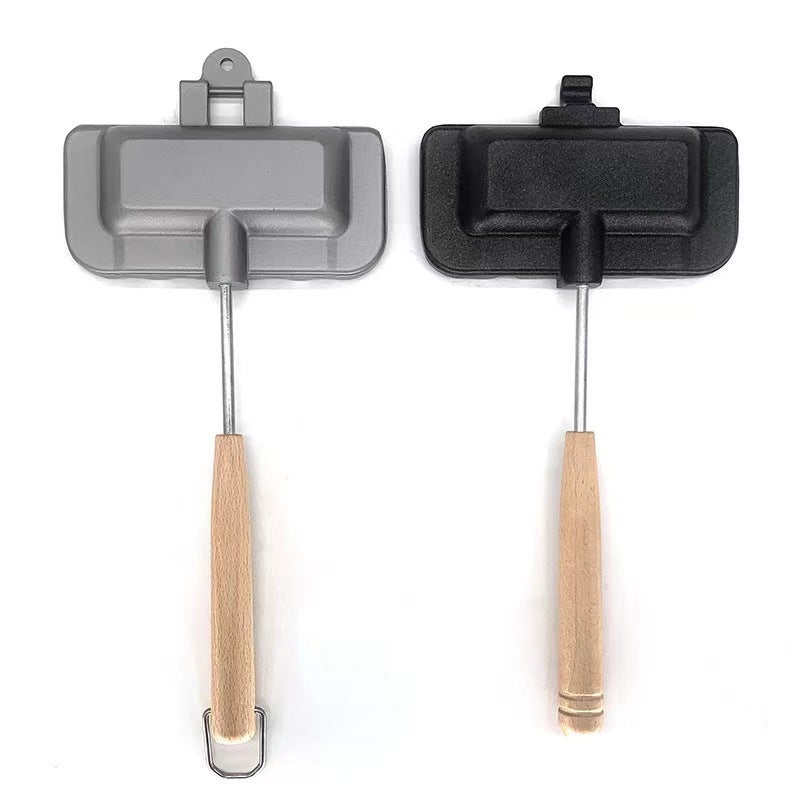 Double-Sided Sandwich Maker with Non-Stick Coating - Perfect for Toast, Breakfast & Outdoor Cooking - Image 3