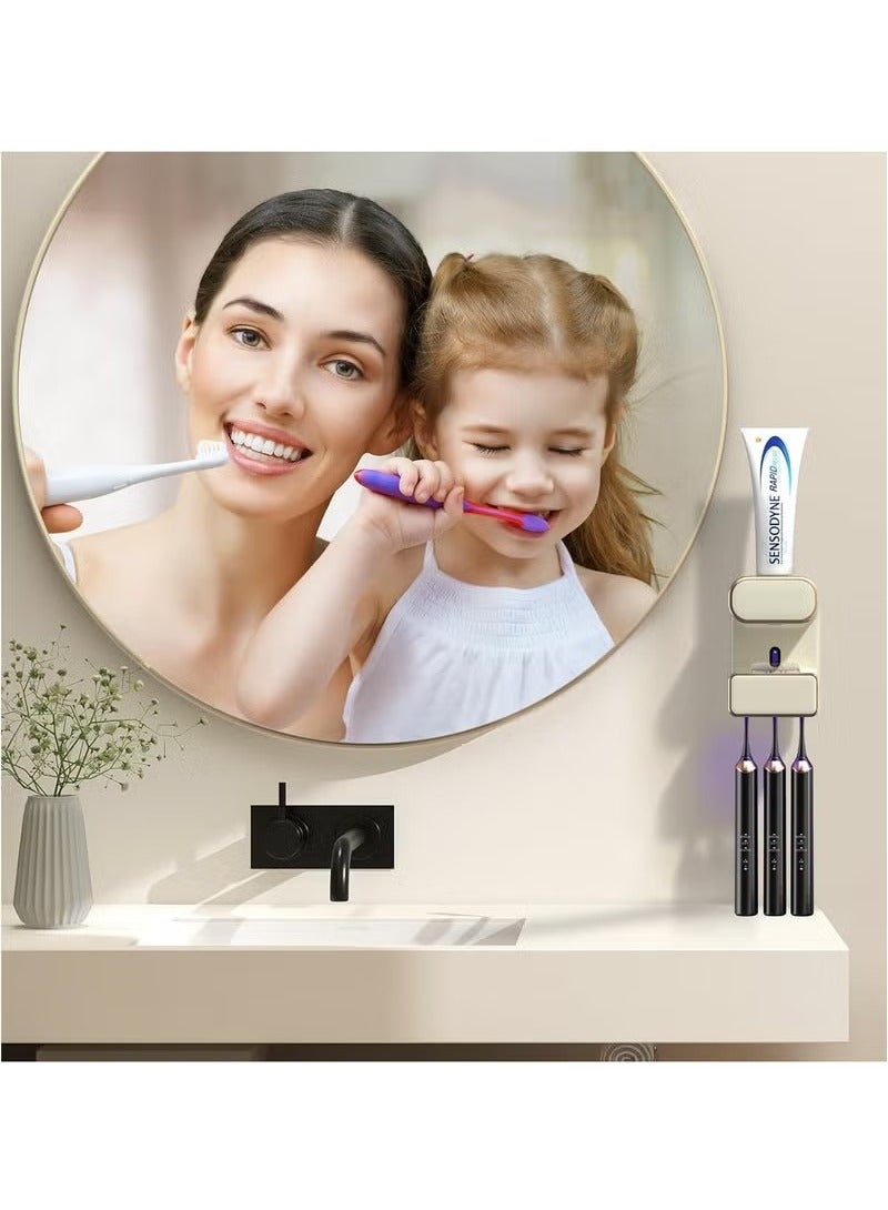 Beauenty Automatic Electric Toothpaste Dispenser, Adult Home Automatic Sensor Toothpaste Dispenser, Toothbrush Sterilizer Holder, Bathroom Wall Mount Toothpaste Pump - Image 2