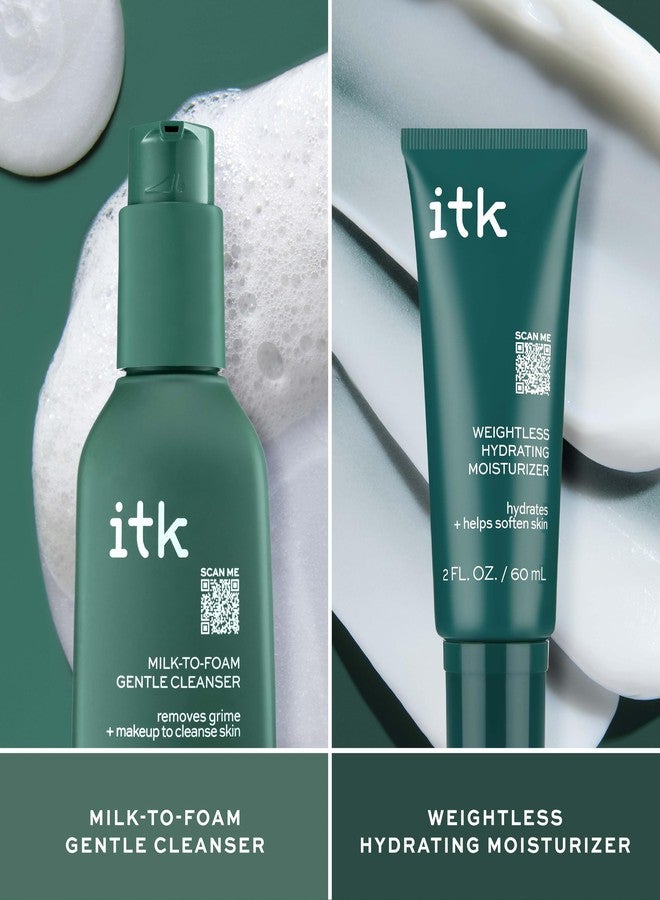 ITK Skincare Cleanser + Moisturizer Set - Milk-To-Foam Face Wash Cleanser + Weightless Hydrating Moisturizer for Smooth and Nourished Skin - Helps Remove Makeup + Hydrate Skin - Skincare Gift Set - Image 3
