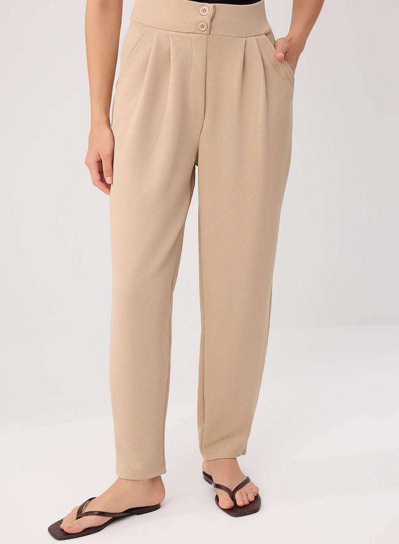 trendyol Stone Carrot Pattern Knitted Trousers - Image 3