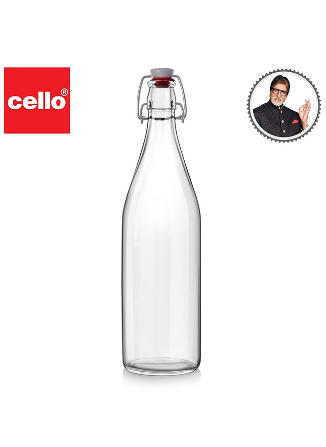 Cello - زجاجة مياه أكواريّا من سييلو | آمنة في الفريزر وقابلة للإغلاق بدون تسرب | تصميم أنيق وفريد | متينة ومقاومة للخدوش | 1000مل، شفافة - Image 1