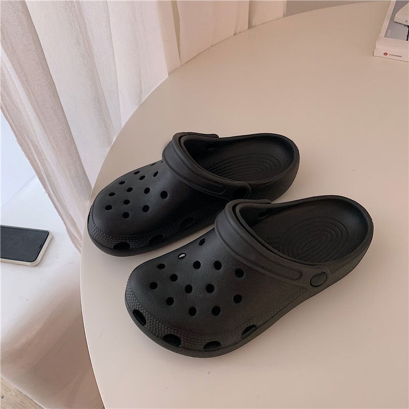 Hole Shoes Women's Summer Korean-style Ins Trendy Cute Couple Casual All-match Outwear Thick-soled Beach Shoes Sandals for Men - Image 4