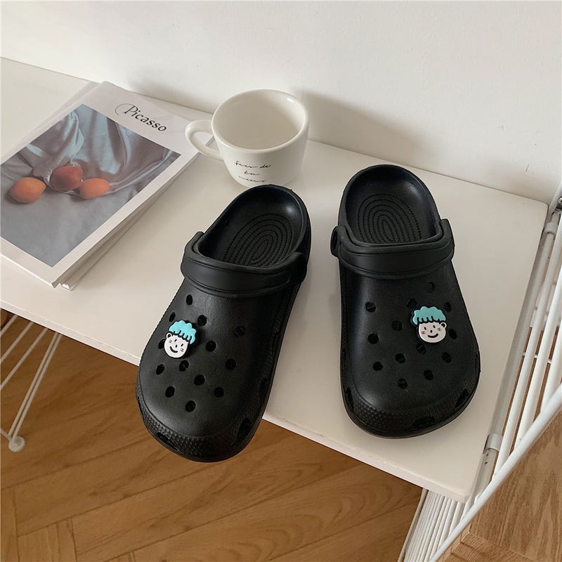 Hole Shoes Women's Summer Korean-style Ins Trendy Cute Couple Casual All-match Outwear Thick-soled Beach Shoes Sandals for Men - Image 3