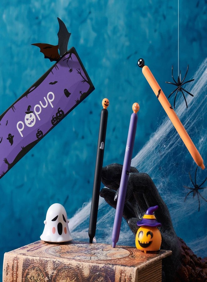 Kaco POPUP Gel Pens 3 Pieces for Halloween 0.5mm Cute Stationery Journaling Note Taking Quick Drying Aesthetic Pens, Black Ink - Image 2