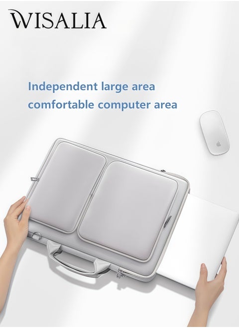 14 inch laptop bag, lightweight laptop bag, travel/business laptop handbag, suitable for both men's and women's work offices (gray)