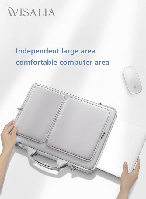 Laptop Bag 14 Inch for Men and Women - Office Bag, Waterproof Briefcase, Lightweight Travel & Business Laptop Handbag (Gray)