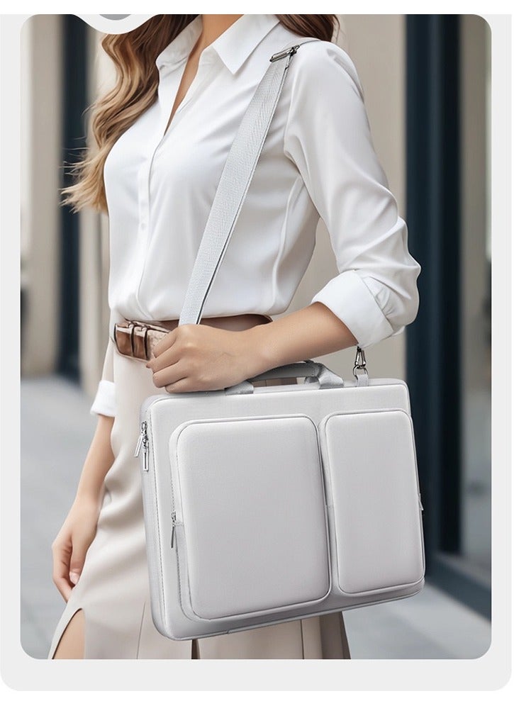 Wisalia laptop bag,14 inch laptop bag, lightweight laptop bag, travel/business laptop handbag, suitable for both men's and women's work offices (gray)  - Image 2