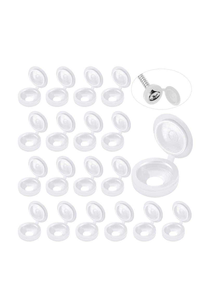 SYOSI Hinged Screw Cover Caps Plastic Screw Caps Fold Screw Snap Covers Washer Flip Tops, the Fold Screw Snap Covers Can Be Applied in Home, School, Yard, Shops, Offices and Other Places  - Image 1