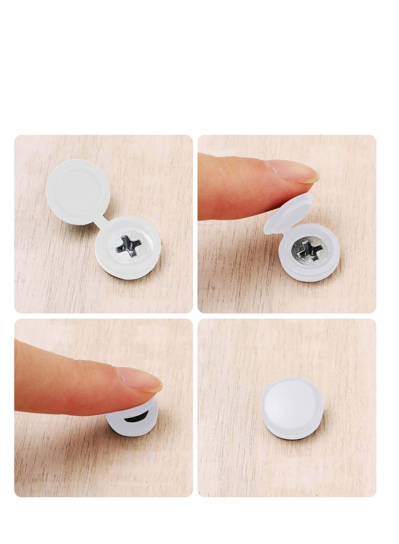 SYOSI Hinged Screw Cover Caps Plastic Screw Caps Fold Screw Snap Covers Washer Flip Tops, the Fold Screw Snap Covers Can Be Applied in Home, School, Yard, Shops, Offices and Other Places  - Image 3
