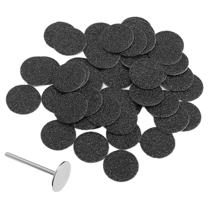 Electric Foot Grinder Sandpaper Discs: 50Pcs Washable Stainless Steel Shaft Replacement Accessory - Skin-Friendly Roughness Dead Skin Removal for Feet Care & Electric Foot Grinder Users - Image 1