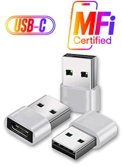 erorex USB C to USB Adaptor, USB to USB C Adapter 3 Pack,USB A to USB C Adapter,Type C Female to USB A Male Charger Cable Converter for iPhone 15 14 13 Pro Max,XR SE 3,iPad  - Image 1
