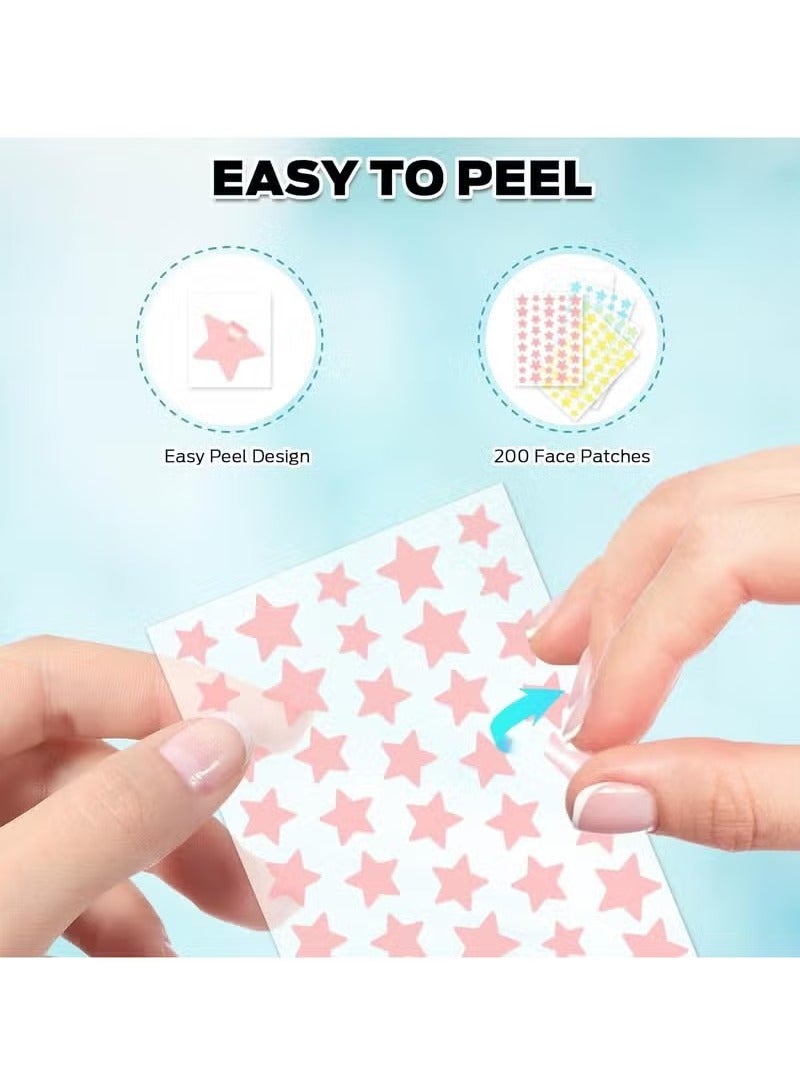 Jaysuing 200 Pcs Pimple Patches, Hydrocolloid Acne Patches for Face, Colorful Star Pimple Spot Sticker with Hyaluronic Acid, Tea Tree Oil & Centella Oil for Covering Zits and Blemishes - Image 3