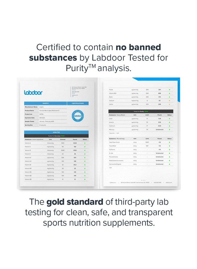 Legion فيتامينات ليجيون تريومف للرجال - متعدد الفيتامينات الكامل للرجال - فيتامينات يومية للرجال لتعزيز الصحة والأداء - متعدد الفيتامينات للرجال مع 21 فيتامين ومعادن - 30 حصة - Image 4