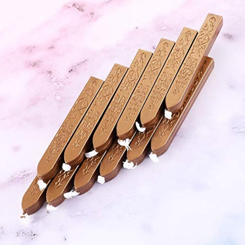 12 Pieces Sealing Wax Sticks with Wicks Antique Fire Manuscript Sealing Wax for Stamp,  Gift, Wedding Invitations, Packaging Decoration(Bronze) - Image 3