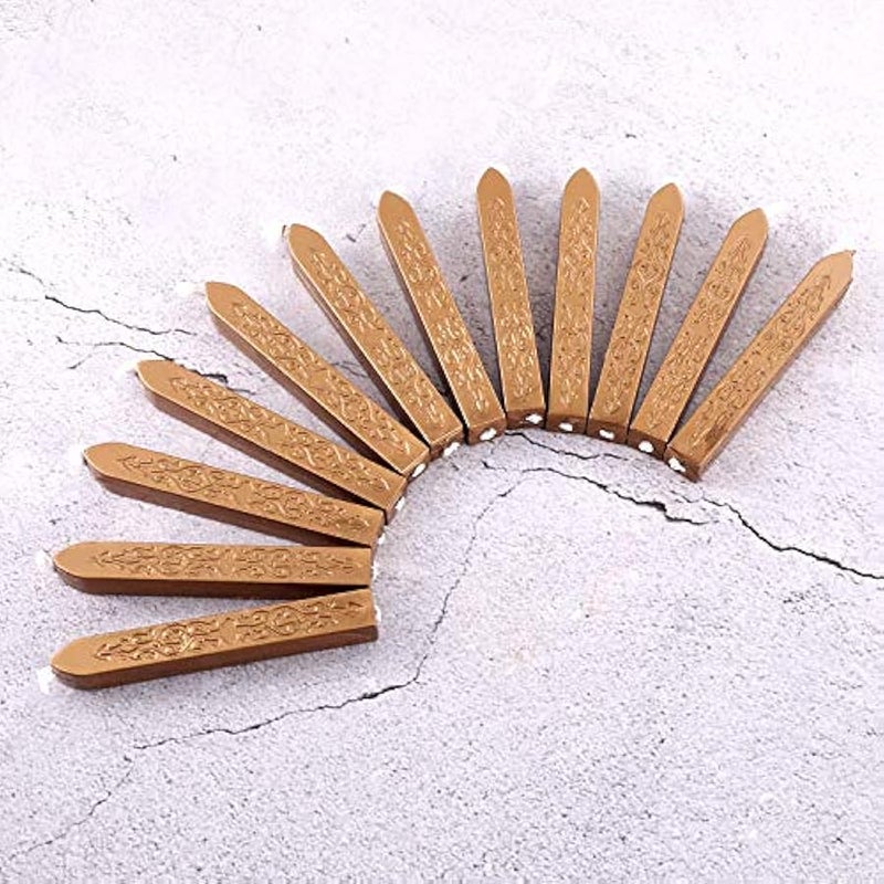 12 Pieces Sealing Wax Sticks with Wicks Antique Fire Manuscript Sealing Wax for Stamp,  Gift, Wedding Invitations, Packaging Decoration(Bronze) - Image 5