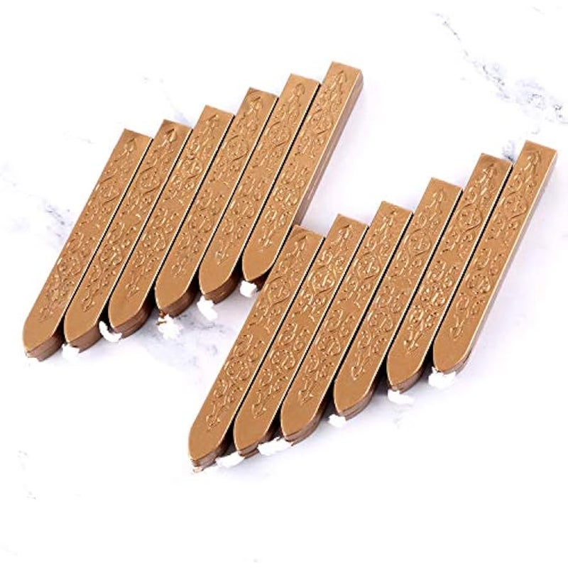 12 Pieces Sealing Wax Sticks with Wicks Antique Fire Manuscript Sealing Wax for Stamp,  Gift, Wedding Invitations, Packaging Decoration(Bronze) - Image 4