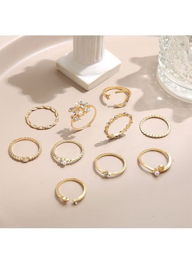 YJ 10-Piece Knuckle Rings Set for Women Girls, Vintage Stackable Finger Jewelry Rings - Image 5