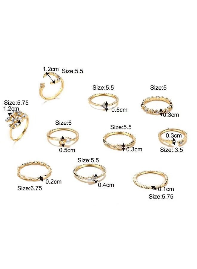 YJ 10-Piece Knuckle Rings Set for Women Girls, Vintage Stackable Finger Jewelry Rings - Image 2