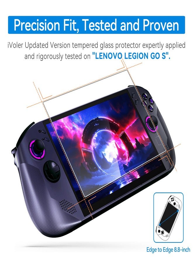 ivoler حماية شاشة ivoler عبوة 2 لجهاز Lenovo Legion Go S المحمول 2025، زجاج مقسى، تغطية كاملة 8 بوصة، شفاف فائق الدقة، مضاد للخدوش، مضاد لبصمات الأصابع - Image 2