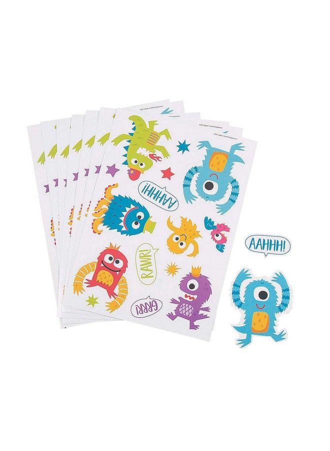 Fun Express Cute Monster Sticker Sheet Stationery 24 Pieces - Image 1