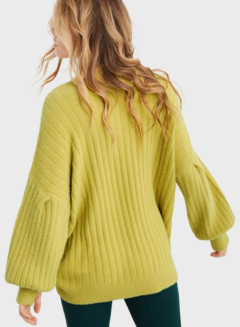 Aerie Crew Neck Knitted Sweater