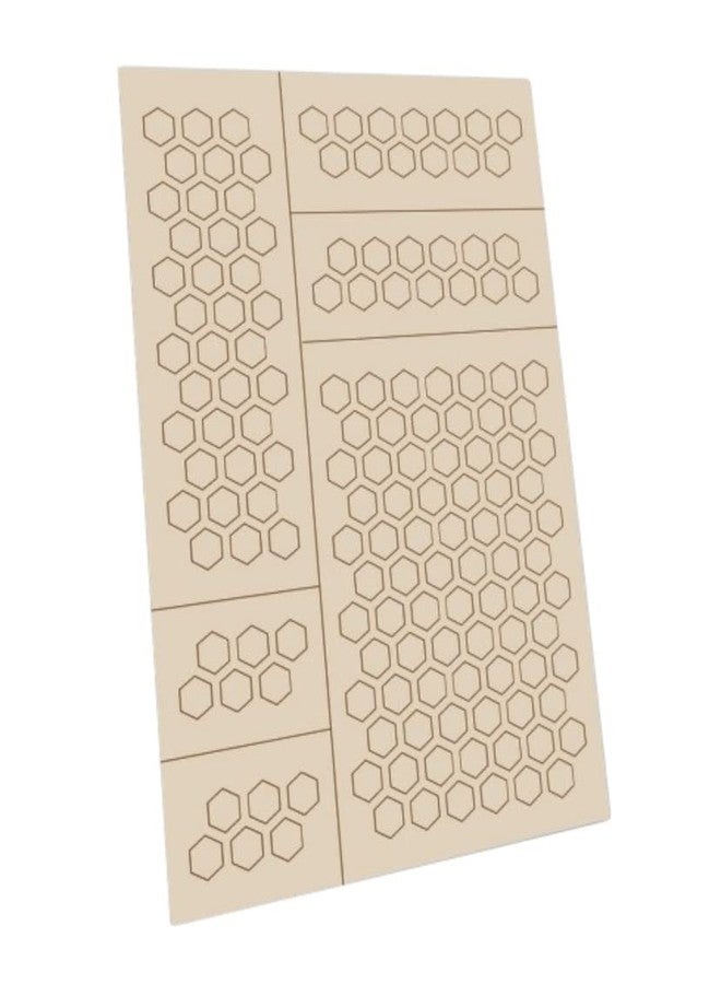 Green Stuff World for Models and Miniatures Self-Adhesive Stencils - Hexagons M 9445 - Image 1