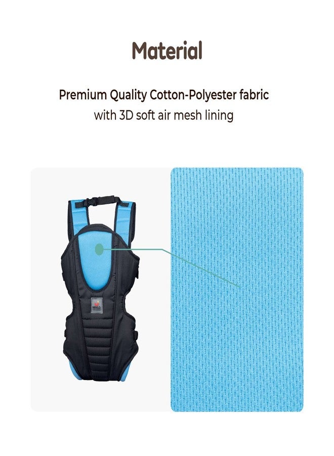 Mylo Essentials Baby Carrier Bag for 6 Months-15 Months Baby - Ergonomic, 3 in 1 Front, Back, Back Support, Newborn to Toddler, Infant & Child Carrier- Sky Blue & Navy - Image 2