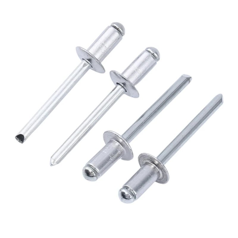 Blind Rivets Aluminum Blind Rivets 4x13mm Round Head with Solid Puller Rivet Fixing Kit for Metal Plate Fastening Tools 50pcs - Image 2