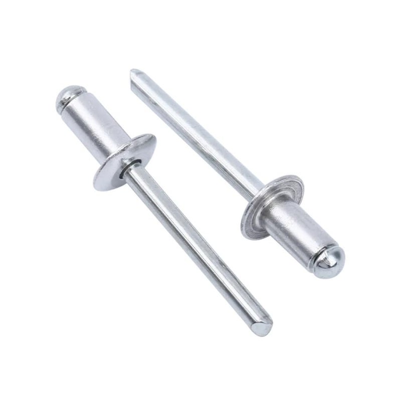 Blind Rivets Aluminum Blind Rivets 4x13mm Round Head with Solid Puller Rivet Fixing Kit for Metal Plate Fastening Tools 50pcs - Image 1