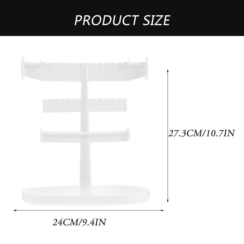 White Acrylic 3 Layer Jewelry Display Stand Necklace Earring Storage Organizer Tower - Image 3