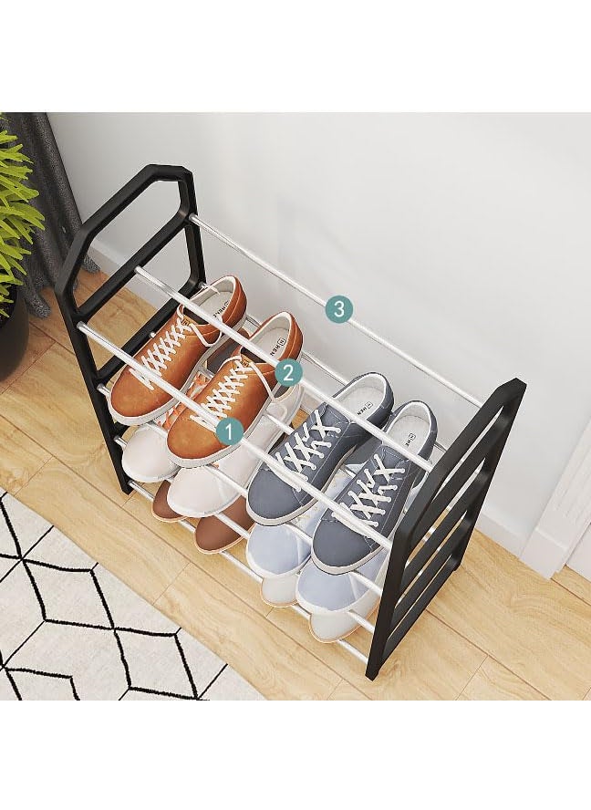ZhenaurA ZhenaurA Footwear rack organizer for entryway Storage Solution SpaceSaving Shoe Rack sturdy metal construction and easy assembly Black Metal shelves with pp plastic frame 5 LAYER  - Image 3
